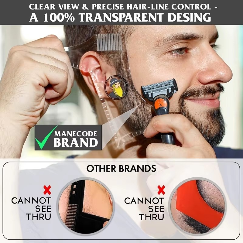 1PC/2Pc/3Pc Plastic Beard Comb - Men'S Grooming Makeup ulasan dan harga