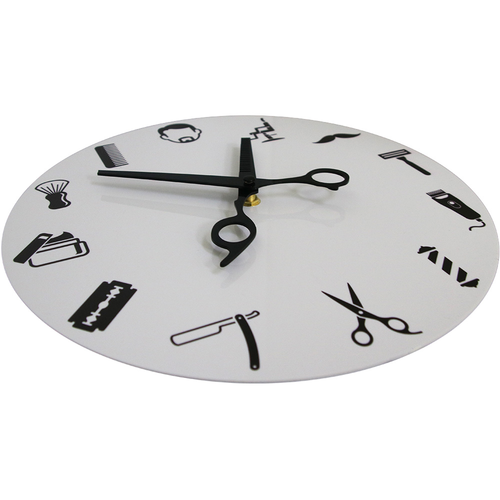 Barber Shop Wall Clock with Sc - Men'S Grooming Studio ulasan dan harga
