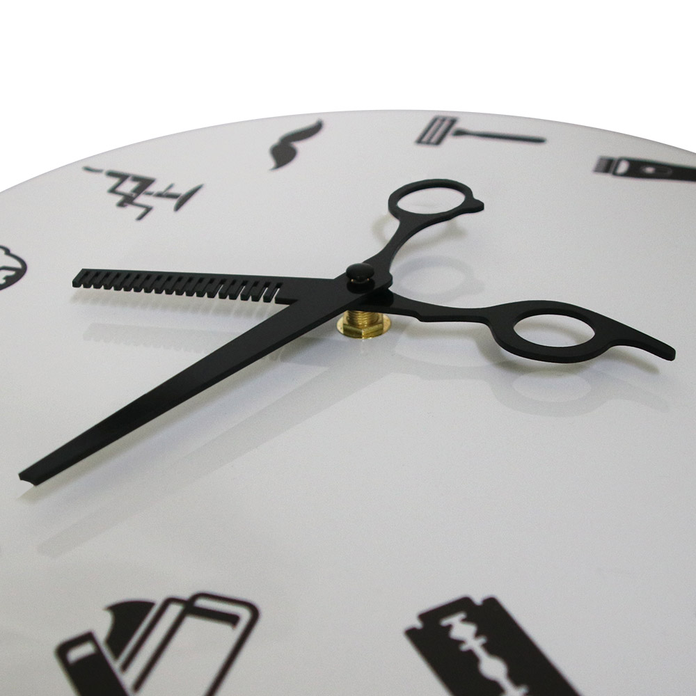 Barber Shop Wall Clock with Sc - Men'S Grooming Studio ulasan dan harga