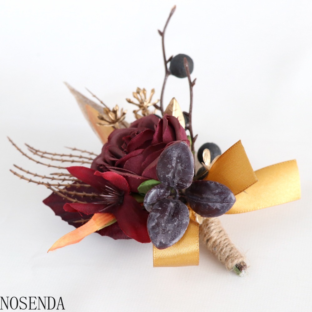Burgundy Silk Rose Artifical F - Men'S Grooming For Marriage ulasan dan harga